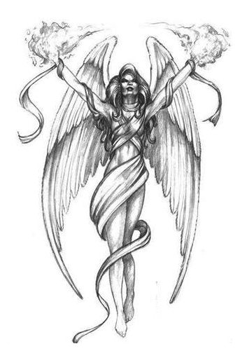 tribal angel tattoos. Send eCard - Angel tattoo