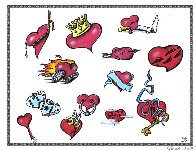 Hearts Flash By Tattoosavage | Heart Tattoo Designs | Home | Tattoo Designs